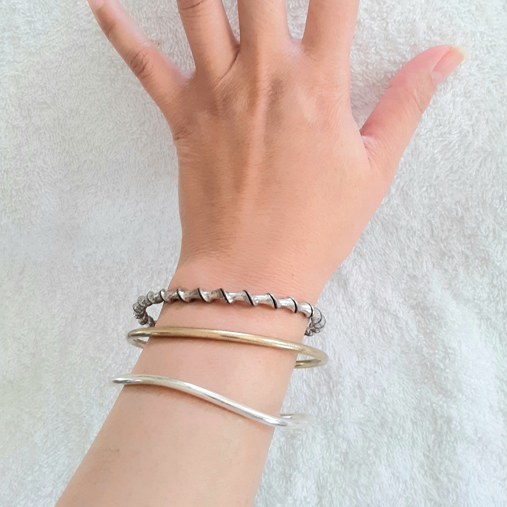 Women's 3 Bangles Bracelets Size M